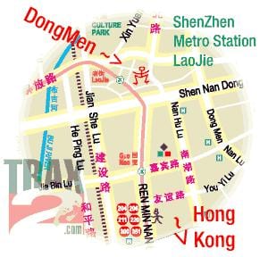 dongmen piaci Shenzhen térkép