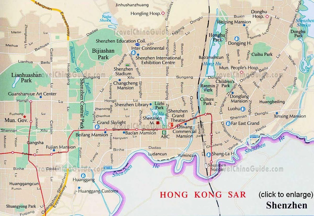 Shenzhen guangdong, Kína térkép