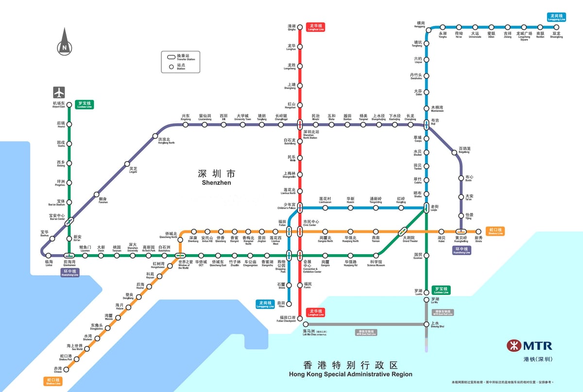 Shenzhen vasúti térkép
