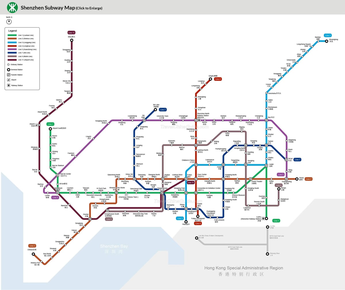 Shenzhen mtr térkép