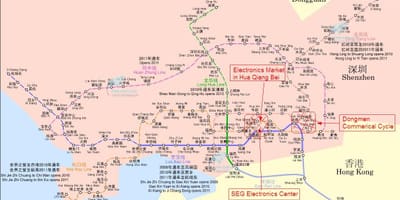 Térkép Shenzhen elektronikai piac