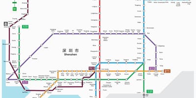 Shenzhen metró térkép 2016